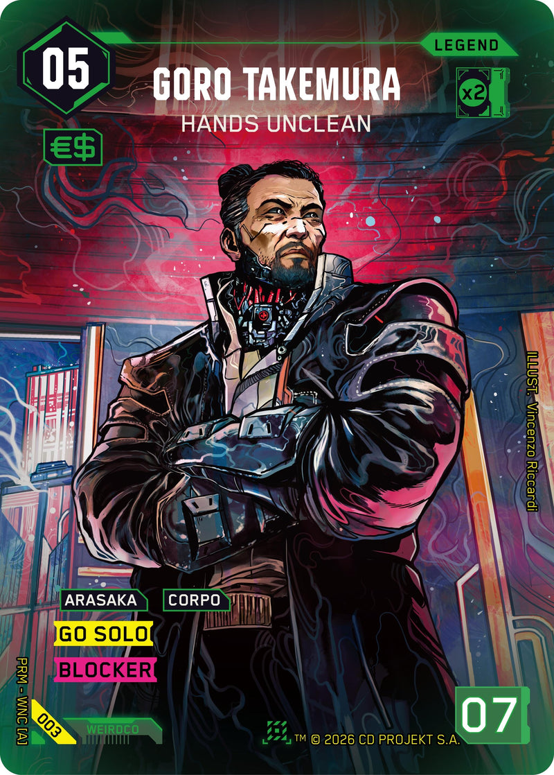 Image for Goro Takemura - Hands Unclean (003) (Box Toppers - Retail) - Cyberpunk TCG