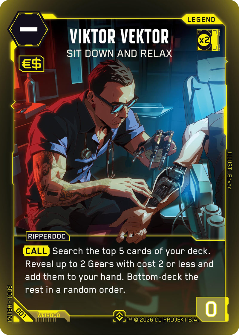 Image for Viktor Vektor - Sit Down and Relax (001) (The Heist - Retail Starter Deck) - Cyberpunk TCG