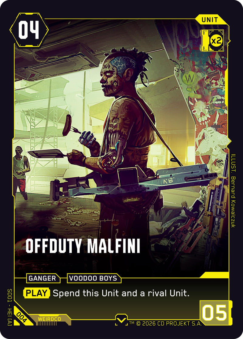 Image for Offduty Malfini (004) (The Heist - Retail Starter Deck) - Cyberpunk TCG