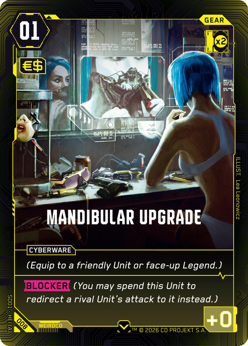 Image for Mandibular Upgrade (008) (The Heist - Retail Starter Deck) - Cyberpunk TCG
