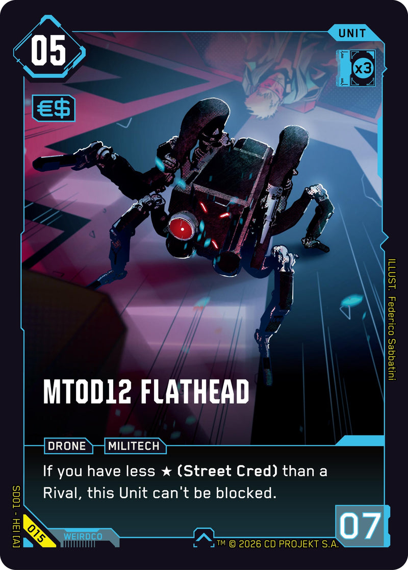 Image for MT0D12 Flathead (015) (The Heist - Retail Starter Deck) - Cyberpunk TCG