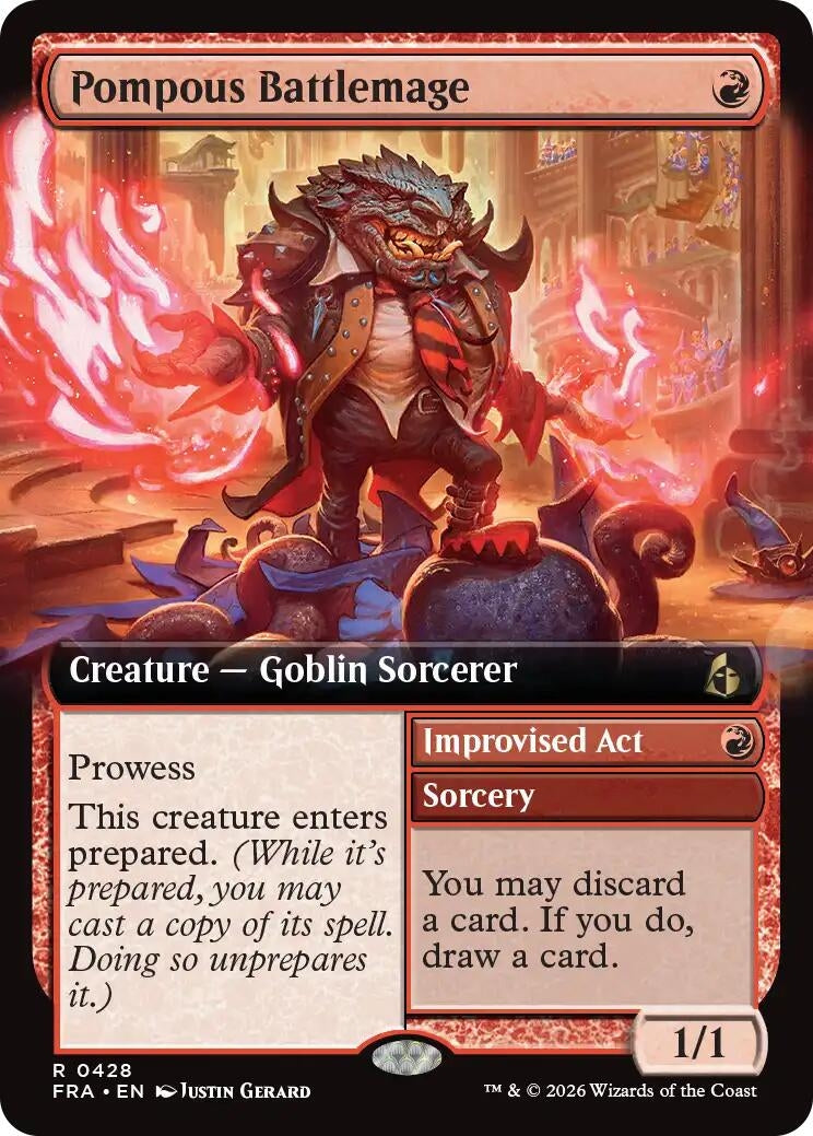 Image for Pompous Battlemage (Extended Art) (428) (Reality Fracture) (FRA) - Magic: The Gathering