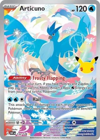 Image for Articuno (132/128) (ME: 30th Celebration) (30C) - Pokemon