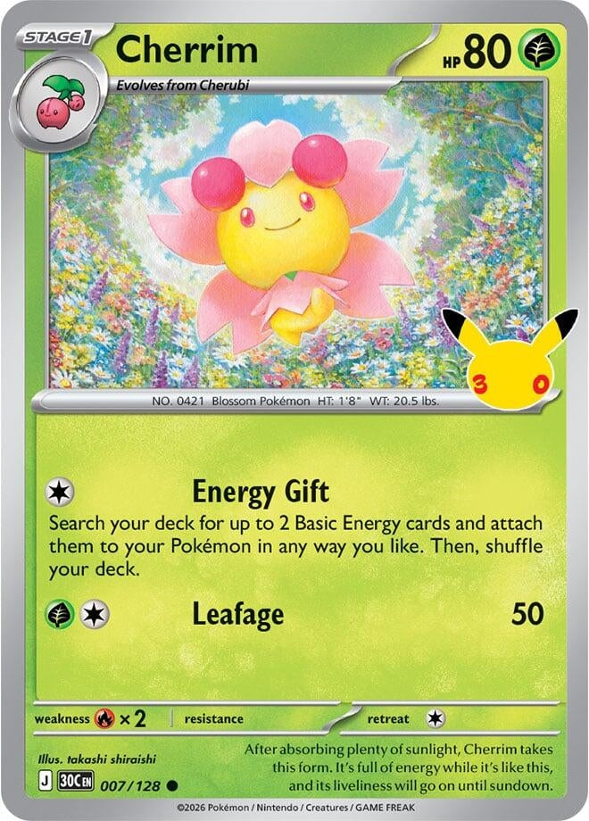 Image for Cherrim (007/128) (ME: 30th Celebration) (30C) - Pokemon