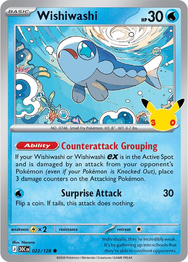 Image for Wishiwashi (022/128) (ME: 30th Celebration) (30C) - Pokemon