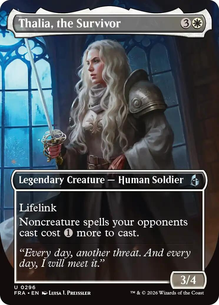 Image for Thalia, the Survivor (Borderless) (296) (Reality Fracture) (FRA) - Magic: The Gathering