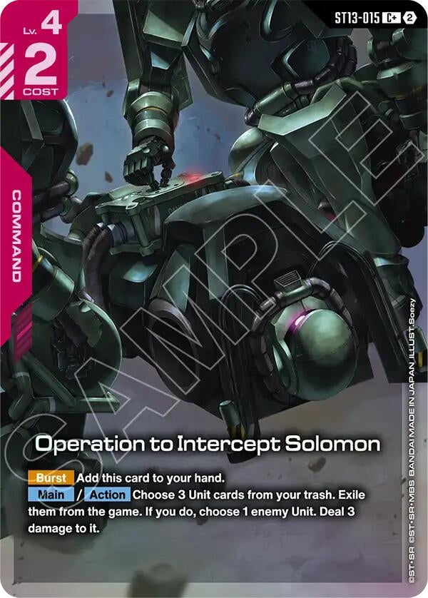 Image for Operation to Intercept Solomon (C+) (ST13-015) (Starter Deck 13: Silent Barrage) (ST13) - Gundam Card Game