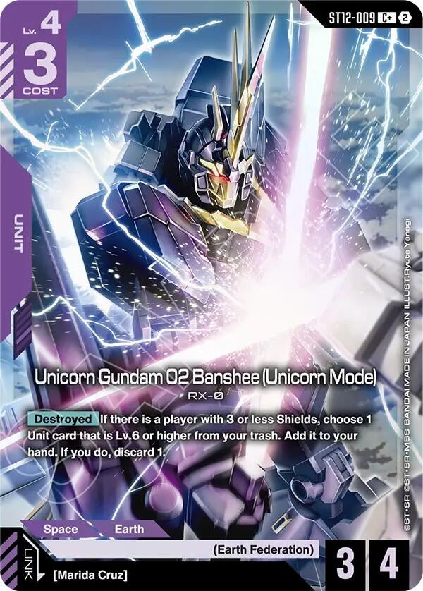 Image for Unicorn Gundam 02 Banshee (Unicorn Mode) (C+) (ST12-009) (Starter Deck 12: Raging Onslaught) (ST12) - Gundam Card Game