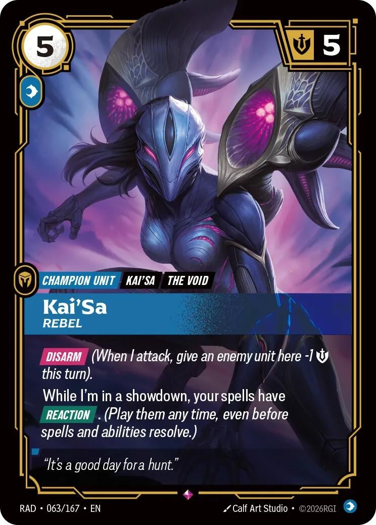 Image for Kai'Sa, Rebel (063/167) (Radiance) (RAD) - Riftbound: League of Legends Trading Card Game