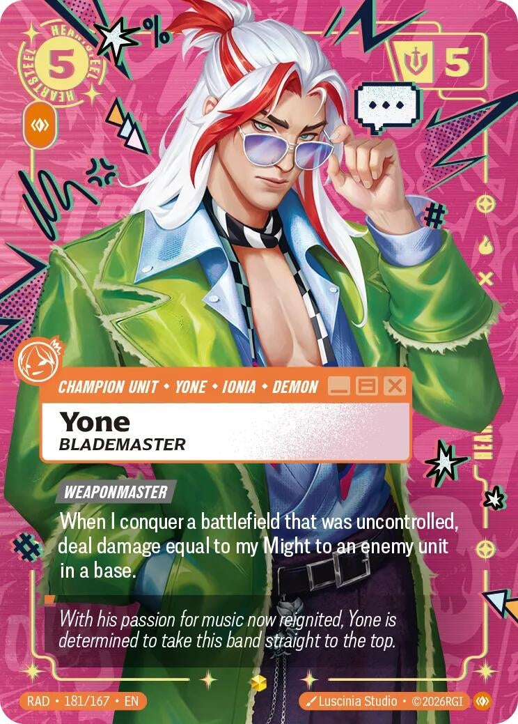Image for Yone, Blademaster (Overnumbered) (181/167) (Radiance) (RAD) - Riftbound: League of Legends Trading Card Game