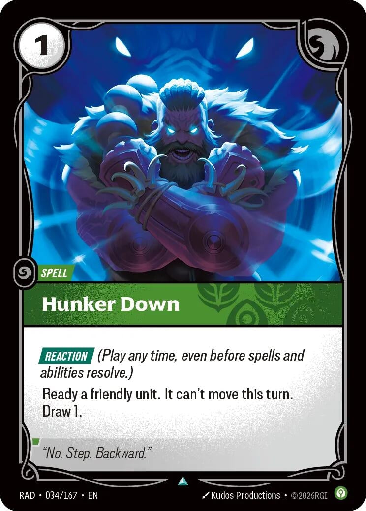 Image for Hunker Down (034/167) (Radiance) (RAD) - Riftbound: League of Legends Trading Card Game