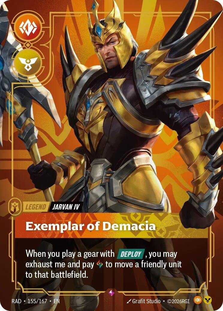 Image for Jarvan IV, Exemplar of Demacia (155/167) (Radiance) (RAD) - Riftbound: League of Legends Trading Card Game