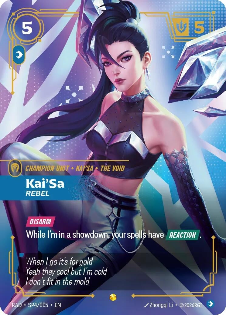 Image for Kai'Sa, Rebel (SP) (SP4/005) (Radiance) (RAD) - Riftbound: League of Legends Trading Card Game