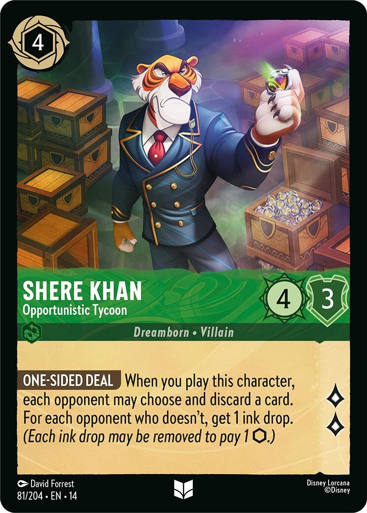 Image for Shere Khan - Opportunistic Tycoon (81/204) (Hyperia City) (14) - Disney Lorcana