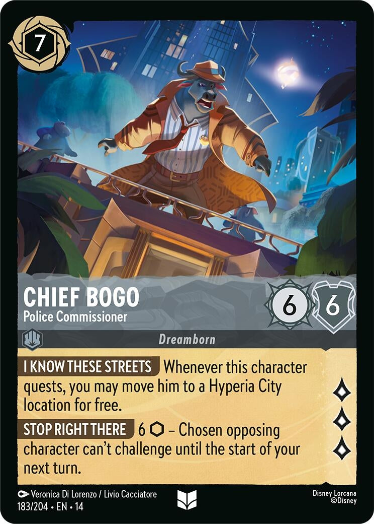 Image for Chief Bogo - Police Commissioner (183/204) (Hyperia City) (14) - Disney Lorcana