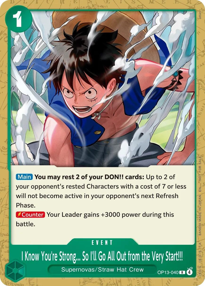 Image for I Know You're Strong... So I'll Go All Out from the Very Start!!! (Tournament Pack 2026 Vol. 4) (OP13-040) (One Piece Promotion Cards) (OP-PR) - One Piece Card Game