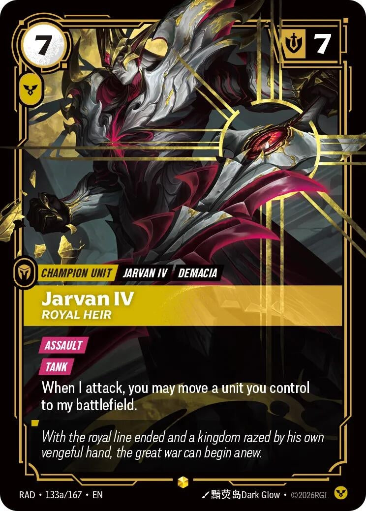 Image for Jarvan IV, Royal Heir (Alternate Art) (133a/167) (Radiance) (RAD) - Riftbound: League of Legends Trading Card Game