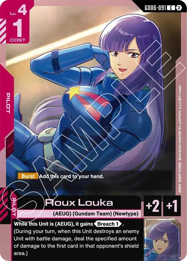 Image for Roux Louka (GD06-091) (Stardust Trails) (GD06) - Gundam Card Game