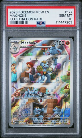 ***PSA 10*** 2023 POKEMON MEW EN-151 #177 MACHOKE ILLUSTRATION RARE