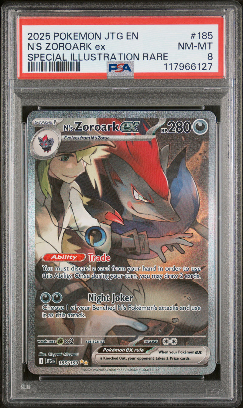 PSA 8 - N'S ZOROARK ex SPECIAL ILLUSTRATION RARE 2025 POKEMON JTG EN-JOURNEY TOGETHER