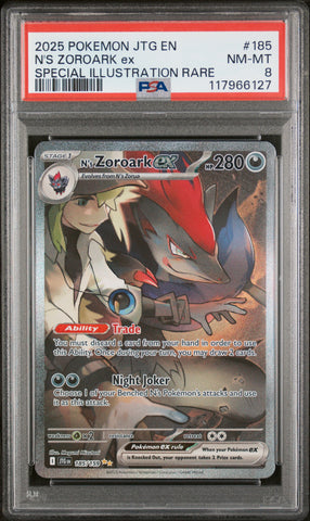 PSA 8 - N'S ZOROARK ex SPECIAL ILLUSTRATION RARE 2025 POKEMON JTG EN-JOURNEY TOGETHER