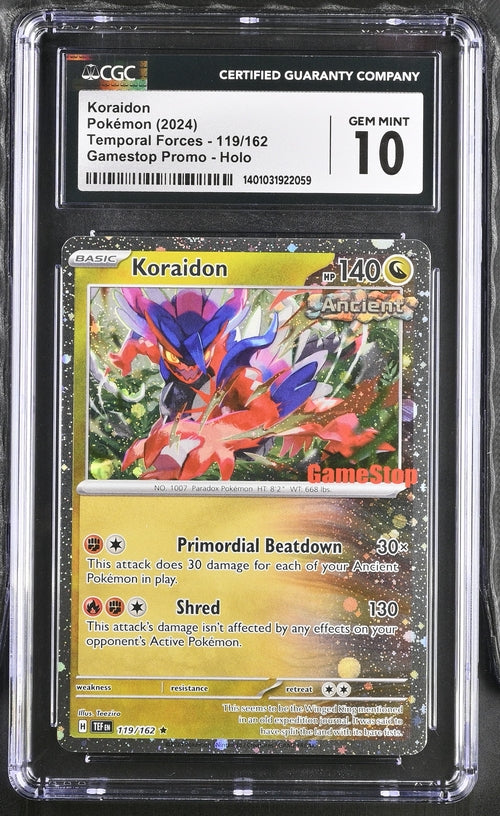 *** CGC GEM MINT 10***2024 Pokémon Temporal Forces Koraidon Gamestop Promo