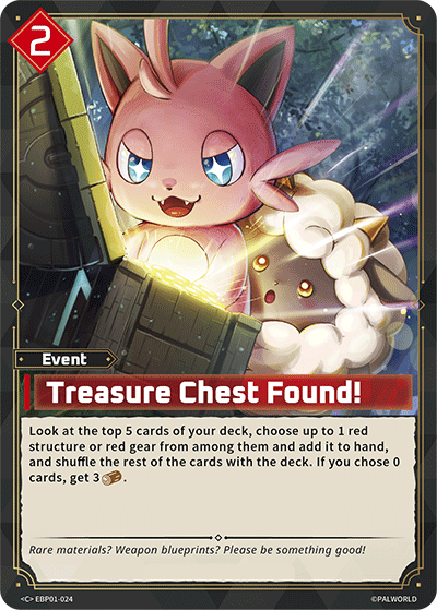 Image for Treasure Chest Found! (EBP01-024) (Booster Pack "Dawn of Palpagos") (EBP01) - Palworld Official Card Game