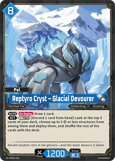 Image for Reptyro Cryst – Glacial Devourer (EBP01-030) (Booster Pack "Dawn of Palpagos") (EBP01) - Palworld Official Card Game