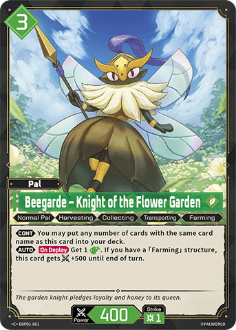 Image for Beegarde – Knight of the Flower Garden (EBP01-061) (Booster Pack "Dawn of Palpagos") (EBP01) - Palworld Official Card Game