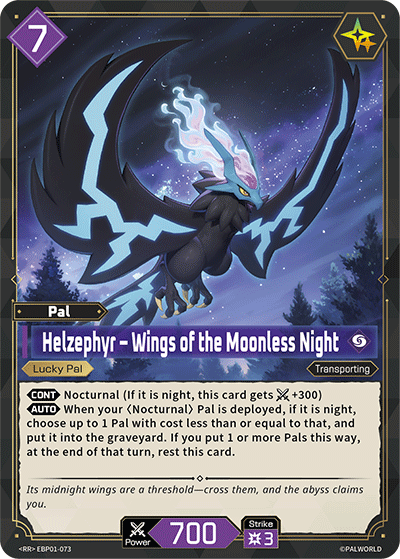 Image for Helzephyr – Wings of the Moonless Night (EBP01-073) (Booster Pack "Dawn of Palpagos") (EBP01) - Palworld Official Card Game