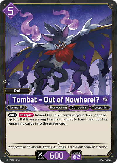 Image for Tombat – Out of Nowhere!? (EBP01-076) (Booster Pack "Dawn of Palpagos") (EBP01) - Palworld Official Card Game