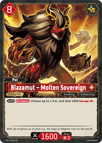 Image for Blazamut – Molten Sovereign (ETD01-007) (Trial Deck "Dawn of Palpagos Red・Blue") (ETD01) - Palworld Official Card Game