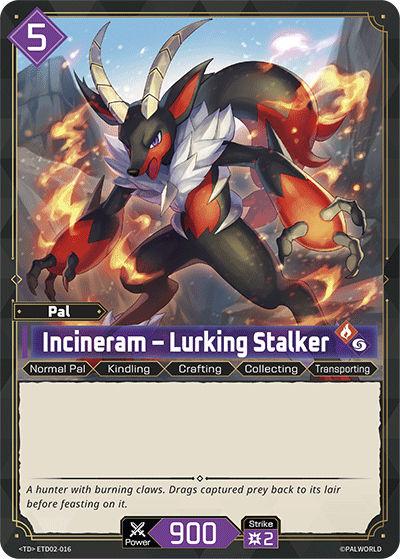 Image for Incineram – Lurking Stalker (ETD02-016) (Trial Deck "Dawn of Palpagos Green・Purple") (ETD02) - Palworld Official Card Game