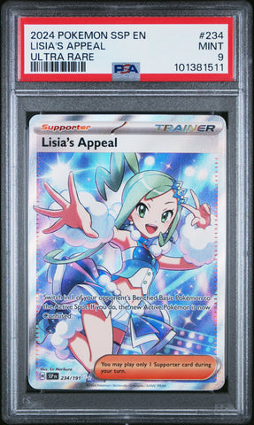 PSA 9 - LISIA'S APPEAL ULTRA RARE 2024 POKEMON SSP EN-SURGING SPARKS