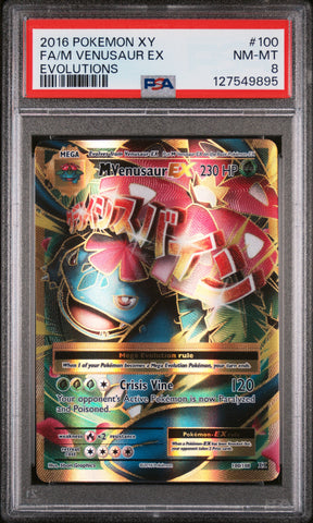 PSA 8 - FA/M VENUSAUR EX EVOLUTIONS 2016 POKEMON XY EVOLUTIONS