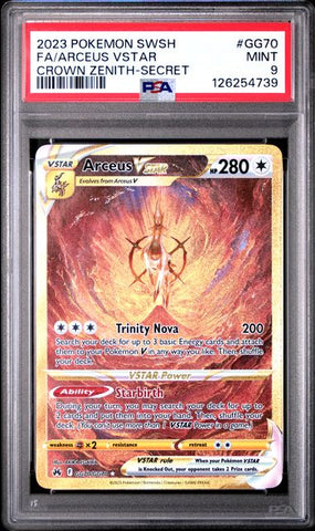 2023 POKEMON SWORD AND SHIELD CROWN ZENITH #GG70 FA/ARCEUS VSTAR CROWN ZENITH-SECRET PSA 9