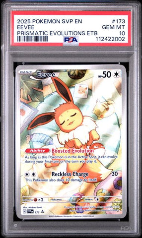 2025 POKEMON SVP EN-SV BLACK STAR PROMO #173 EEVEE PRISMATIC EVOLUTIONS ETB psa10
