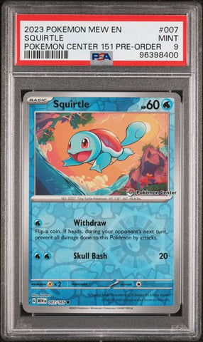 ***PSA 9*** 2023 POKEMON MEW EN-151 #007 SQUIRTLE POKEMON CENTER 151