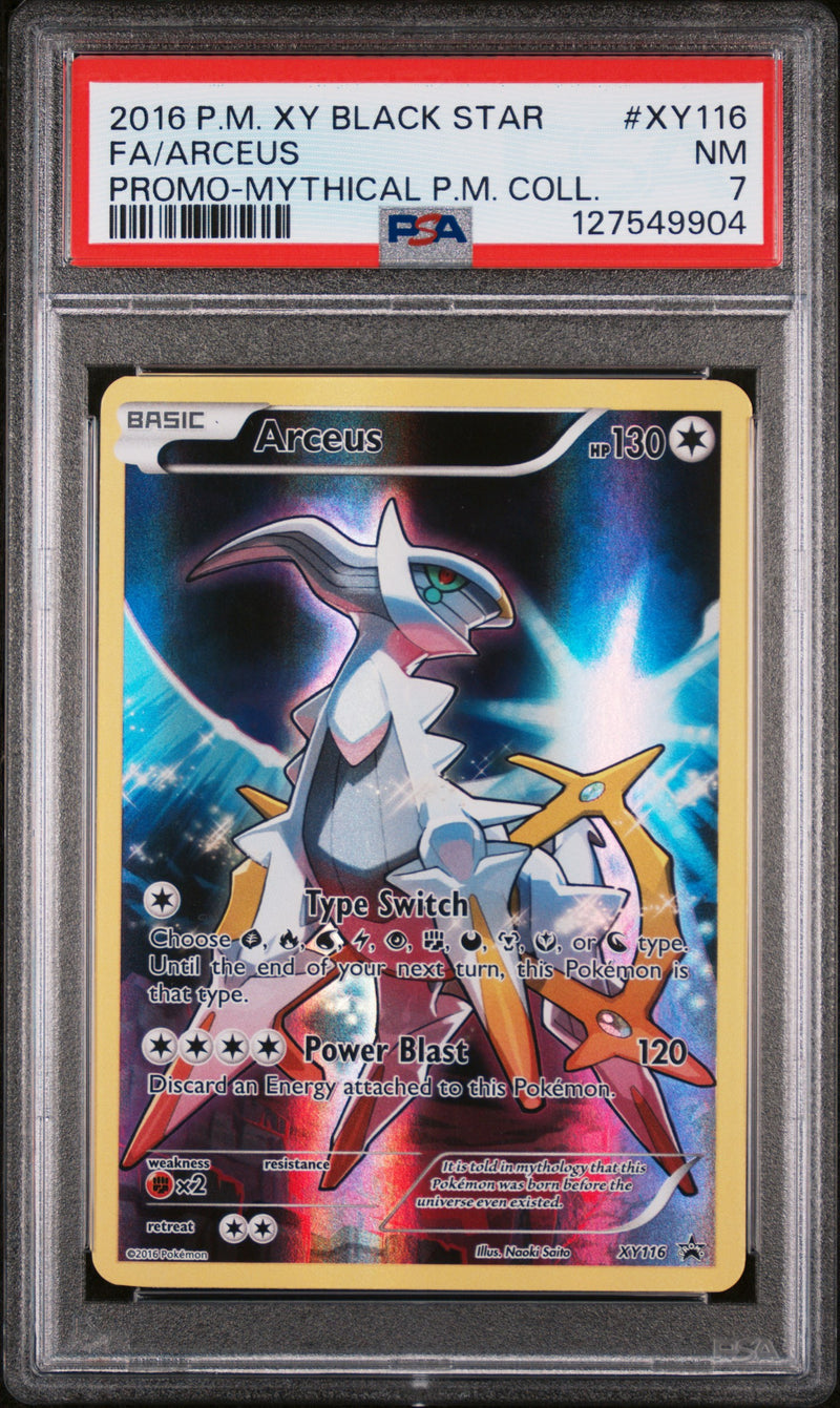 PSA 7 - FA/ARCEUS PROMO-MYTHICAL P.M. COLL. 2016 POKEMON XY BLACK STAR PROMO