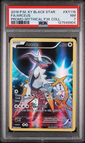 PSA 7 - FA/ARCEUS PROMO-MYTHICAL P.M. COLL. 2016 POKEMON XY BLACK STAR PROMO