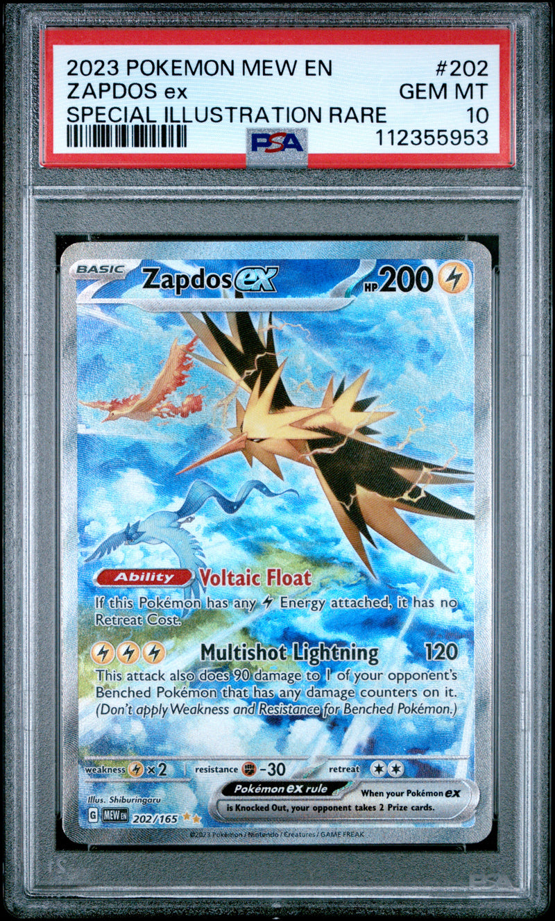 PSA 10 - ZAPDOS ex SPECIAL ILLUSTRATION RARE 2023 POKEMON MEW EN-151