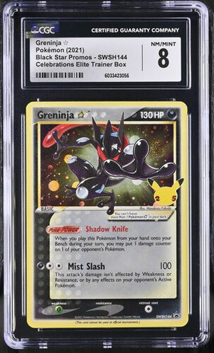 2021 POKEMON CELEBRATIONS ELITE TRAINER BOX PROMO #SWSH144 GRENINJA CGC 8