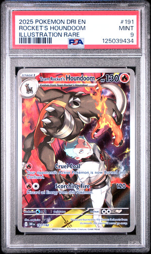 PSA 9 - ROCKET'S HOUNDOOM ILLUSTRATION RARE 2025 POKEMON DRI EN-DESTINED RIVALS