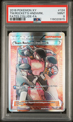 PSA 9 - TM.ROCKET'S HNDWRK. FATES COLLIDE-FA 2016 POKEMON XY FATES COLLIDE