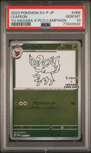 PSA 10 - LEAFEON YU NAGABA X PCG CAMPAIGN 2023 POKEMON JAPANESE SV-P PROMO
