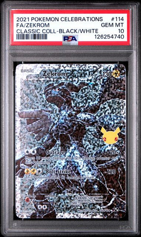 2021 POKEMON CELEBRATIONS CLASSIC COLLECTION #114 FA/ZEKROM CLASSIC COLL-BLACK/WHITE PSA 10