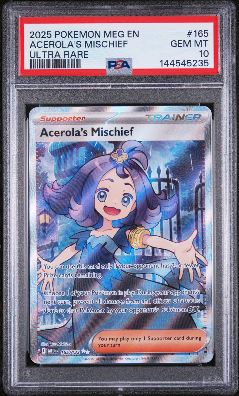 PSA 10 - ACEROLA'S MISCHIEF ULTRA RARE 2025 POKEMON MEG EN-MEGA EVOLUTION