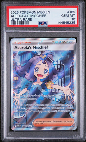PSA 10 - ACEROLA'S MISCHIEF ULTRA RARE 2025 POKEMON MEG EN-MEGA EVOLUTION