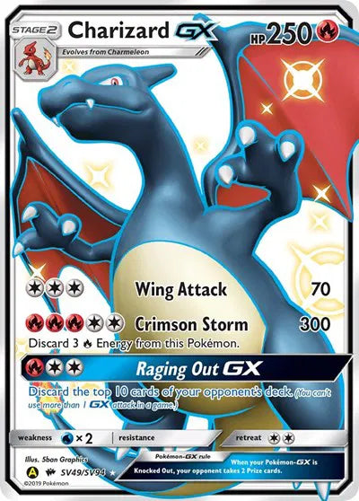 BGS Gold 10 - Charizard GX UR SV49 2019 Pokemon Sun and Moon Hidden Fates Shiny Vault