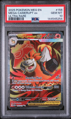 PSA 10 - MEGA CAMERUPT ex ULTRA RARE 2025 POKEMON MEG EN-MEGA EVOLUTION